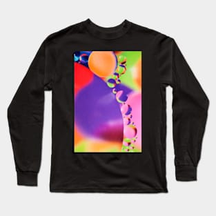 Colorful close up of oil drops in water Long Sleeve T-Shirt